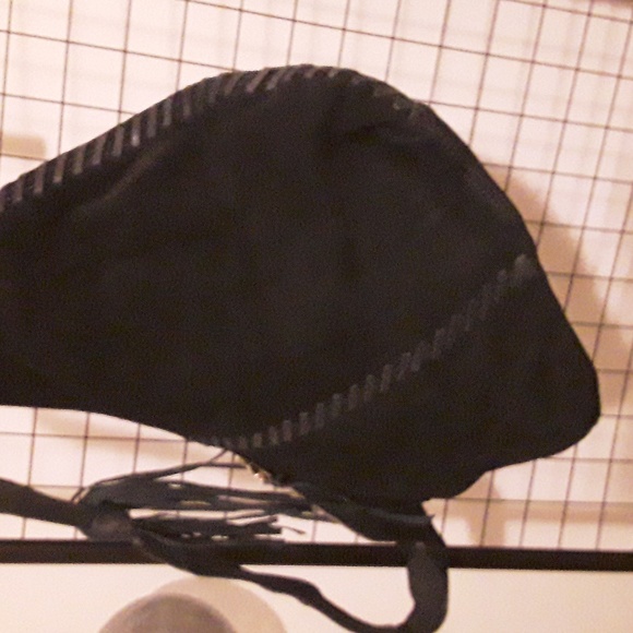 Black Suede 100% LEATHER hobo bag - Picture 4 of 8